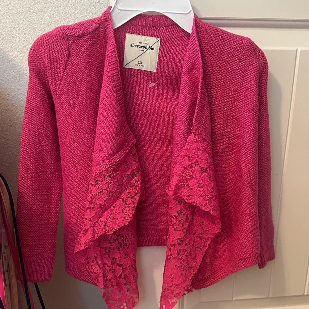 NWOT Abercrombie & Fitch Pink Sweater with Lace Detail